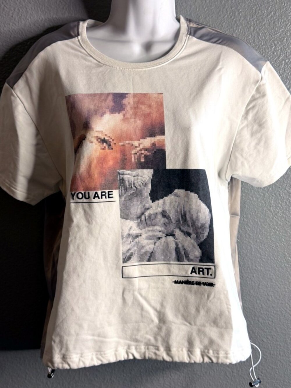 Maniere De Voir You Are Art Graphic Tee Satin Back UK 6
